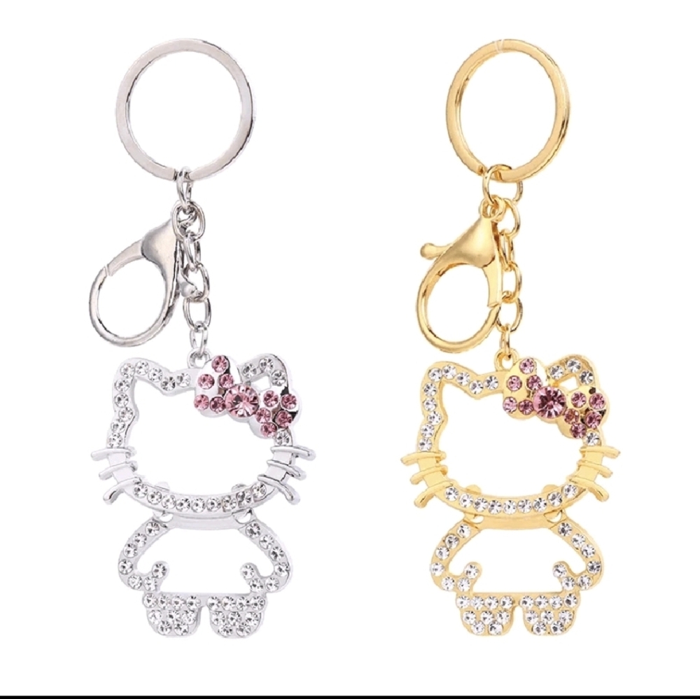 Hello Kitty Silver OR Gold Keychain